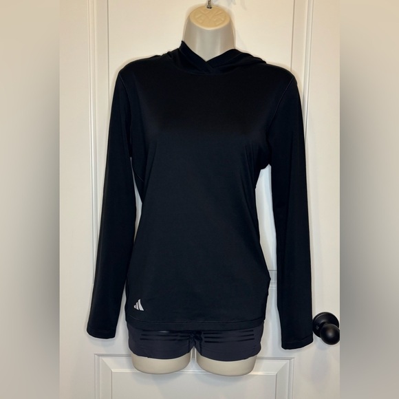 (31)Adidas Black Fitted Sweatshirt Hoodie - Picture 1 of 2